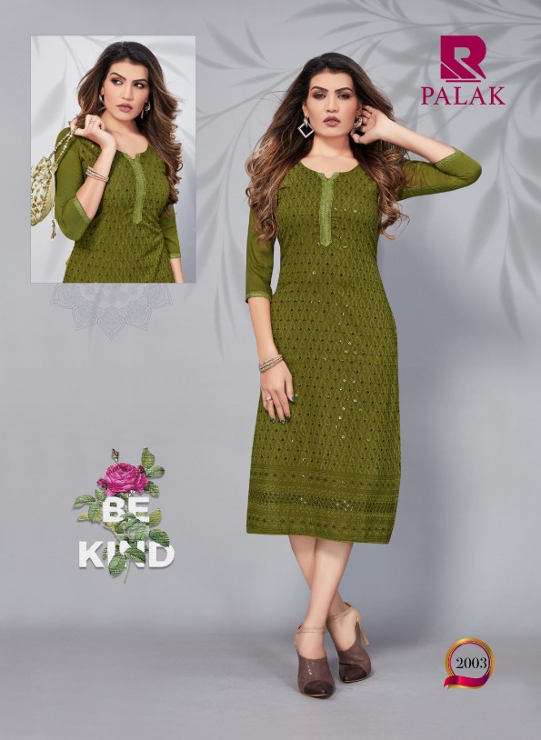 Raashi Palak Rayon Designer Exclusive Kurti Collection